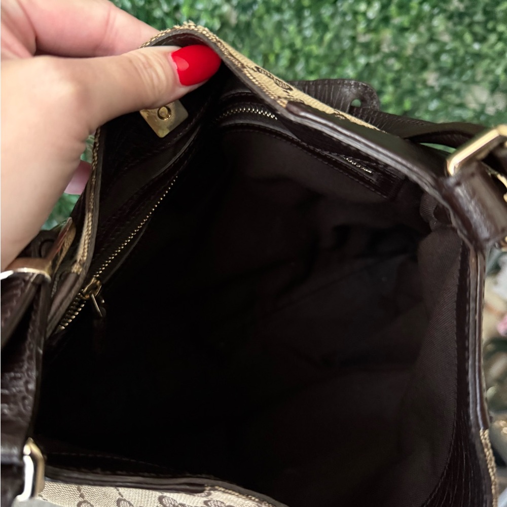 Gucci Horsebit Monogram Brown and Tan Shoulder Hobo Bag with Wallet Bundle - Picture 10 of 16